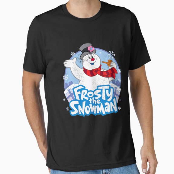 Retro Snowman Cartoon Vintage Winter Frosty Holiday Unisex T-Shirt, up to size 5XL