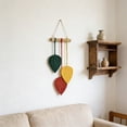 thumbnail image 4 of Boho Macrame Leaf Wall Hanging Cotton Rope Tassel Wall Decor Handmade Bohemian Style Durable Lightweight Easy Hang for Bedroom Living Room Nursery Entryway Home Aesthetic Decoration, 4 of 6