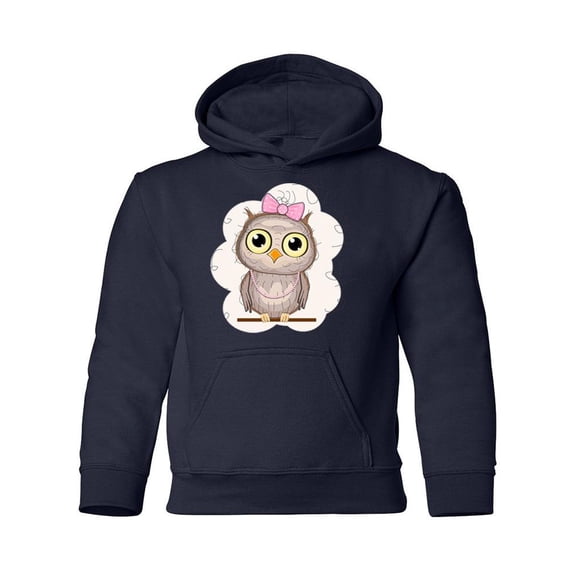 Owl With A Bow Hoodie Juniors -Image by Shutterstock, Medium