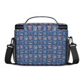 thumbnail image 3 of Football Text Blue Pattern Insulated Lunch Box for Women Men, Medium Leakproof Cooler Bag with Adjustable Strap, 10"x6.7"x8", 3 of 6
