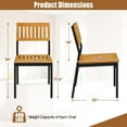 thumbnail image 3 of Costway Dining Chair Set of 2 Modern Patio Chairs/Acacia Wood Backrest, Slanted Seat, 3 of 8