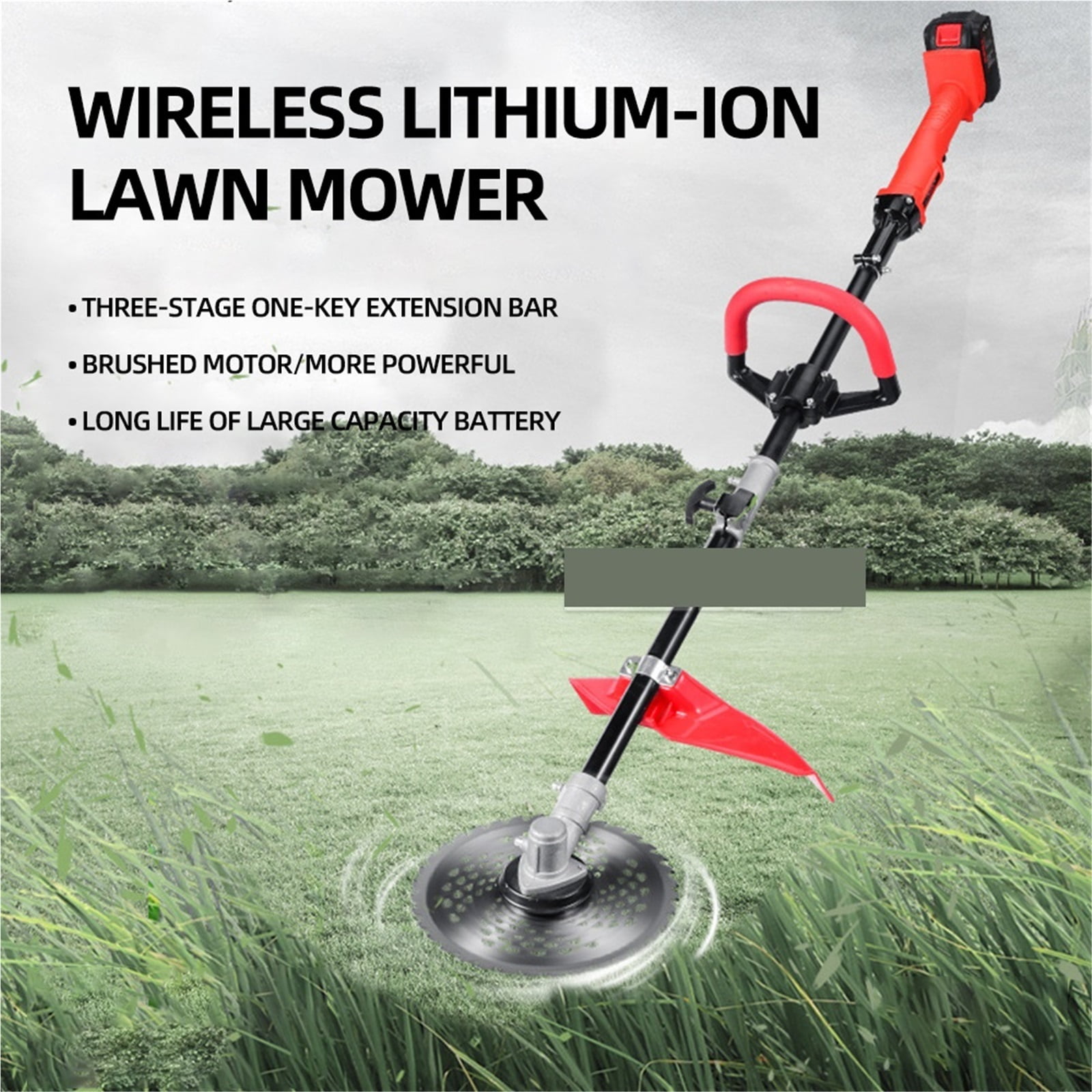 23cm Electric Lawn Mower, 2500RPM Cordless Grass Trimmer, Length Adjustable Garden Tool 21V 700w With Battery ,Hand & Power Tool