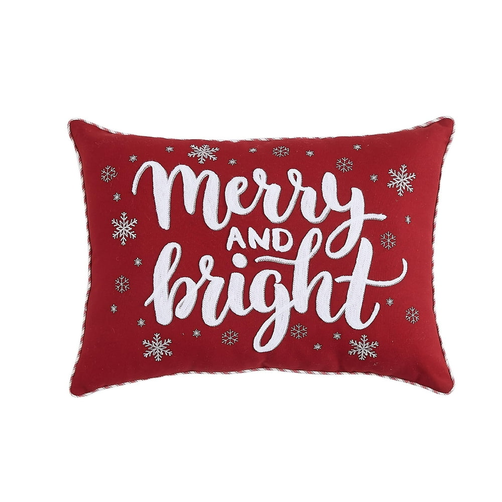 Mainstays Merry & Bright Oblong Pillow 14x20