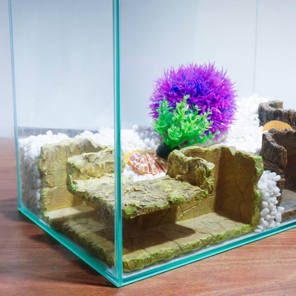 Realistic Stone Cave Fish Tanks Decorative Resin Tunnel Shelter For Aquariums Fish And Shrimp Habitats Landscape Accesso