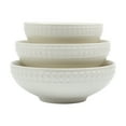 thumbnail image 2 of Tabletops Gallery Bloom 3 Piece Serving Bowl Set Embossed Bone White Porcelain Round Dinnerware Collection- Chip Resistant Scratch Resistant, 2 of 7