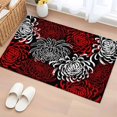 thumbnail image 2 of Red White 2'x3' Washable Rug, Abstract Black Chrysanthemum Flower Floral Non-Slip Soft Doormat Area Rugs for Entrance Bathroom Bedsides, Carpet for Kitchen Bedroom, Entryway Floor Mat, 2 of 9
