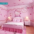 thumbnail image 4 of Papel tapiz rosa de hello kitty, diseño del hogar 3d para decoración de habitación de niños, mural, 4 of 4