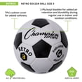 thumbnail image 4 of Balón de fútbol Champion Sports Retro talla 3 negro/blanco, 4 of 7
