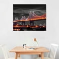 thumbnail image 2 of Shiartex New Orleans Wall Art Louisiana Bridge Wall Decor Picture Canvas Print Crescent Connection Bridge Poster Black White Painting Frame Home Living Room Decoration Ready to Hang 20x16 in/16x12 in, 2 of 4