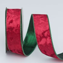Auroal Wine red green Velvet Ribbon -1 1.57-inch wide, 10 yard long gift wrapping ribbon, Christmas wedding party decoration and bow making ribbon, DIY crafts