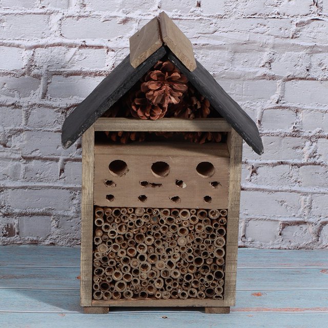 Casa de abejas, casa de insectos de madera para jardinería Casa de insectos Artesanía de madera Calidad inigualable