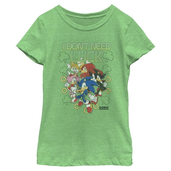 Girls Sonic the Hedgehog I Don't Need Luck Team T Shirt