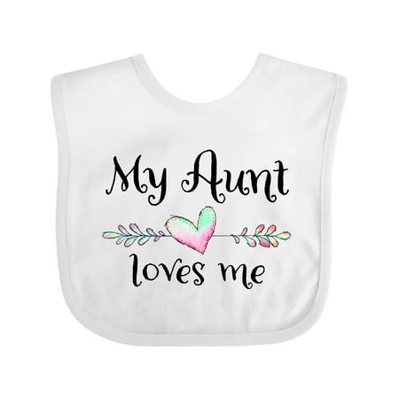 

Inktastic My Aunt Loves Me- Heart Gift Baby Boy or Baby Girl Bib