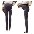 thumbnail image 4 of s Winter Maternity Leggings Women Plush Thickened Underlay Pants Over The Belly High Waist Pregnancy Pants XL, 4 of 6