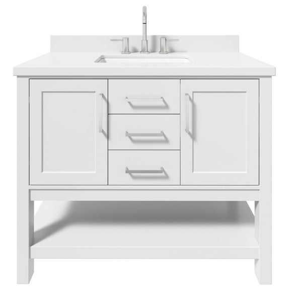 Ariel R043swqrvo Bayhill 42" Free Standing Single Basin Vanity Set - White