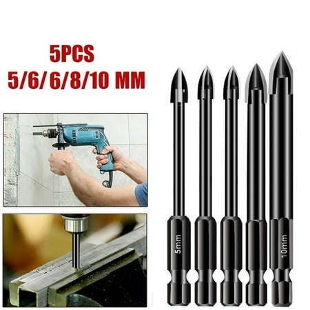 

5Pcs Carbide Tile Porcelain Drill Bits Set Ceramic Glass Wood Hole-Opener