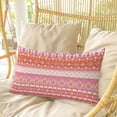 thumbnail image 4 of Pink Orange Boho Pillow Covers, Linen Long Throw Pillow Case, Vintage Ethnic Tribe Abstract Art Holiday Pillow Protector Decorative Cushion Cover for Living Room/Bedroom 12" x 20", 4 of 8