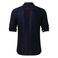 thumbnail image 3 of Akiihool Mens Shirts Casual Men Casual Vintage Bowling Shirt Long Sleeve Button Down Winter Shirt (Navy,XL), 3 of 5