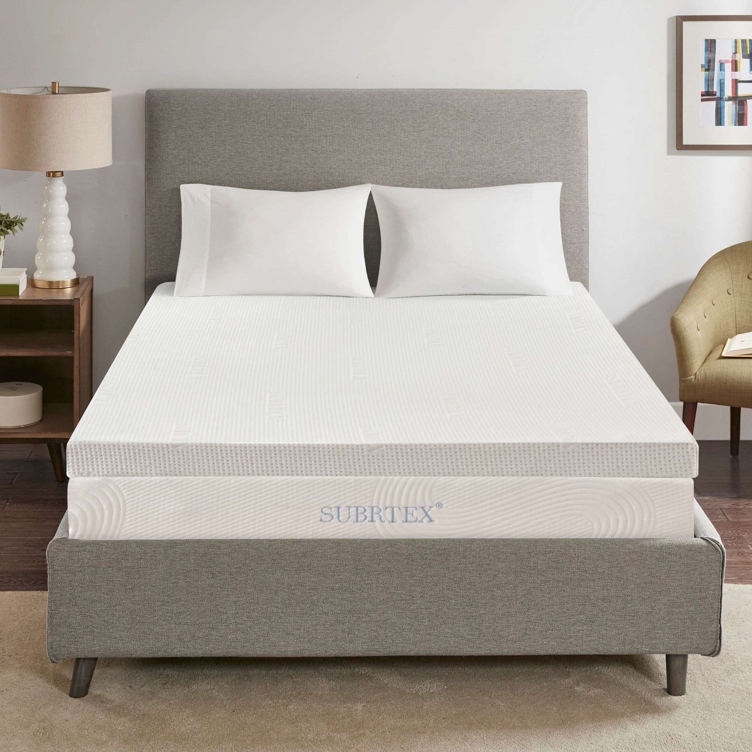 GelInfused Memory Foam Mattress Topper with Removable Fitted Cover (3