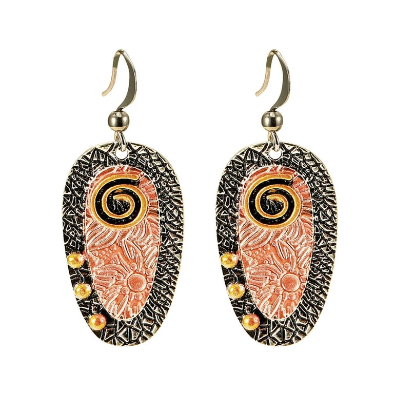 HAXMNOU Bohemian Oval Vintage Earrings For Teen Girls Minimalist