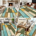 thumbnail image 5 of Brown Blue Vintage Area Rugs 5'x7', Washable Small Throw Rugs for Laundry Room Playroom, Retro Farmhouse Elegant Pastoral Indoor Outdoor Rug Non-Slip Low Pile Carpet Runner Reversible Floor Mats, 5 of 8
