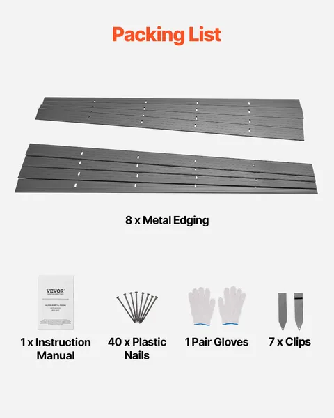Metal Landscape Edging 8 Pack 72 Inch Rust Resistant Aluminum Alloy Bendable Garden Border Heavy Duty Lawn Edging Fence for Flower Bed Yard Pathway