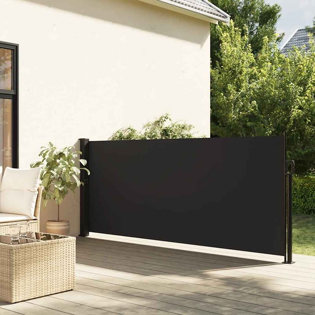 vidaXL Auvent Latéral Rétractable Noir 120x500 cm