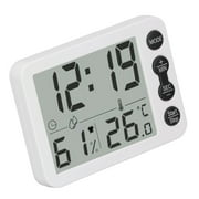 Temperature Gauge, Digital Temperature Humidity Meter Multi Function Powerful Magnet Alarm Clock Sensitive  For Baby Rooms Blue Key,Green Key,Red Key,Black Key