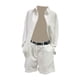 thumbnail image 4 of Conjunto de traje informal de mujer de color liso, camisa de manga larga con botones y pantalones cortos a juego con cinturón - Tejido resistente, lavable a máquina, cintura con cinturón, 4 of 4