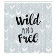 thumbnail image 2 of Ambesonne Lettering Shower Curtain, Wild and Free Typography, 69"Wx70"L, Pale Taupe Charcoal Grey, 2 of 4