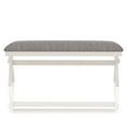 thumbnail image 3 of Furniture of America Moser Padded Fabric Gray and Antique White Dining Bench, 3 of 9
