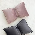 thumbnail image 3 of Zhuge Almohada decorativa para el hogar, almohada con forma de lazo de bola de pelusa de cisne de color sólido, funda de almohada dulce, cojín de sofá que puede tener doble uso (negro), 3 of 5