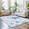 thumbnail image 3 of Area Rugs 5'x7', Blue Coastal Carpet Runner Indoor Outdoor Rugs Home Decor Aesthetic, Ocean Nautical Coral Starfish Non Slip Mats Washable Accent Rug for Living Room Bedroom, 3 of 8