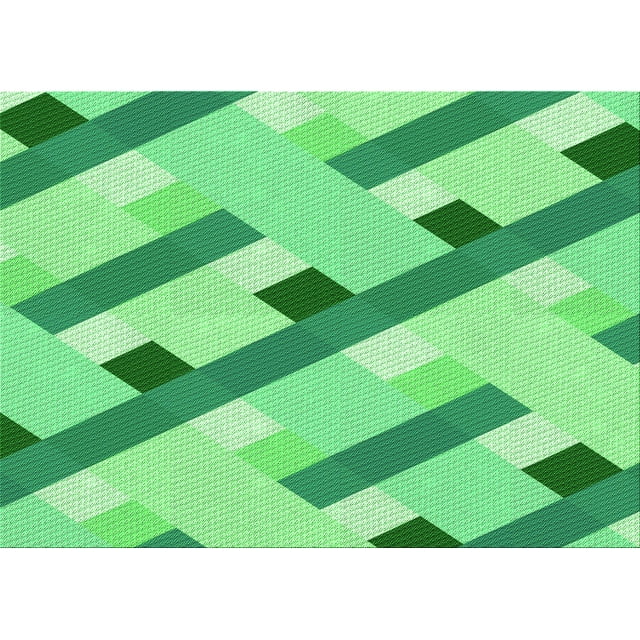 Ahgly Tapis Rectangulaire Lavable en Machine Intérieur Vert Jade Transitionnel, 2 Pieds x 5 Pieds