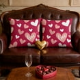 thumbnail image 4 of Valentines Day Decorations-Valentine Pillow Covers 18x18 1pcs, Pink Hearts Throw Outdoor Pillow Covers Anniversary Wedding Cushion Case for Home Sofa Couch Decor, 4 of 6