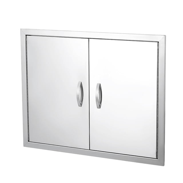 QinaQin Puerta doble de acceso para BBQ en acero inoxidable 304 cepillado, panel de uso rudo para cocina exterior, isla de parrilla o gabinete de patio