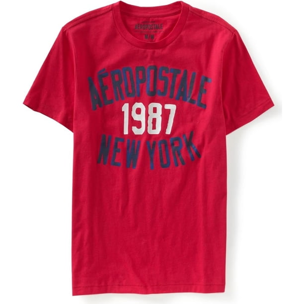Aeropostale Mens 1987 New York Painted Graphic playera, rosa, XS Aeropostale Camiseta gráfica