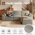 thumbnail image 4 of DILORA 108'' Boneless Cloud couches for Livingroom,Sectional L-Shape Couch With Ottoman,3 Seater Convertible Modular Soft sofa,Gray, 4 of 8