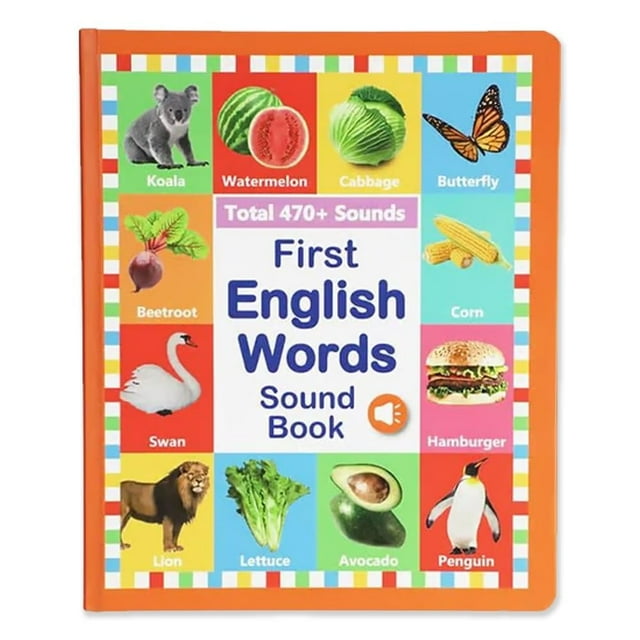 Libro de sonido BlockV First English Words 470+ palabras de 3 a 6 años