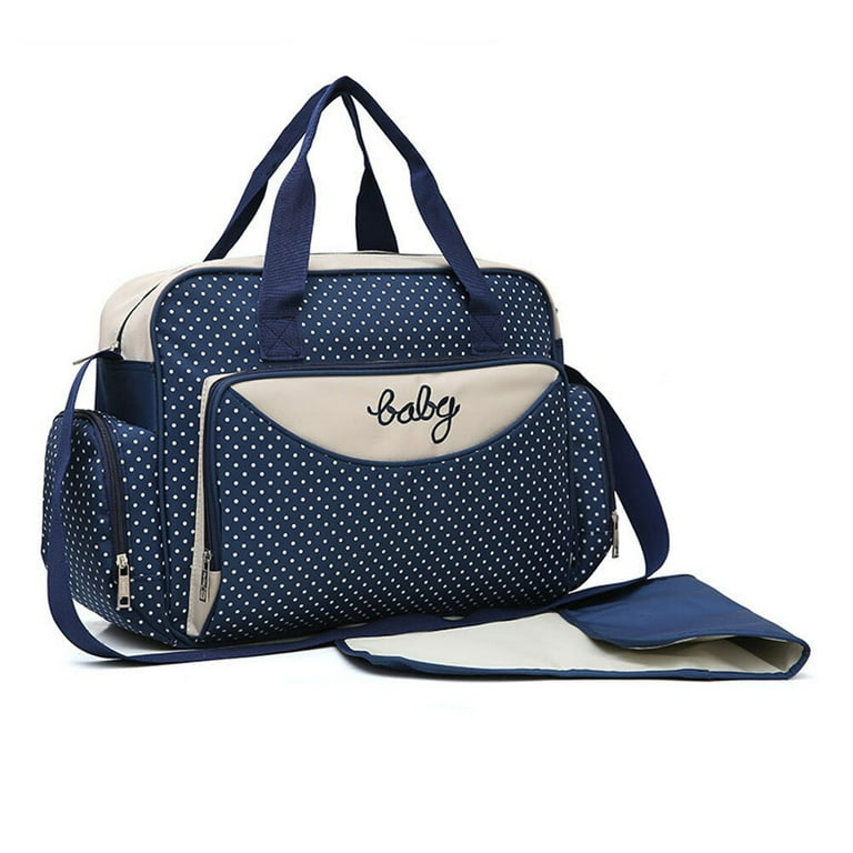 Kkewar Mommy Tote,1 Set of 5pcs Multi-function Mummy Bags Large Capacity Shoulder Bag Handbag (Blue)