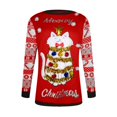 thumbnail image 3 of Cute Merry Christmas Sweaters for Women 2025 Long Sleeve Crewneck Jacquard Embroidered Pullover Sweater Jumper Tops, 3 of 6