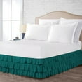thumbnail image 2 of CCNY 10" Inch Drop Multi Ruffled Bed Skirt Twin Size 100% Microfiber Made Teal Color, 2 of 6