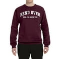 thumbnail image 2 of Wild Bobby Vintage Movie Quote Bend Over And I'll Show You Unisex Crewneck Sweatshirt, Maroon, Small, 2 of 6