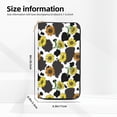thumbnail image 2 of Leather Thin Slim Wallets for Women Men - Cow Print Sunflowers Black White Clutch Card Wallet for Women Men with Zipper, 2 of 7