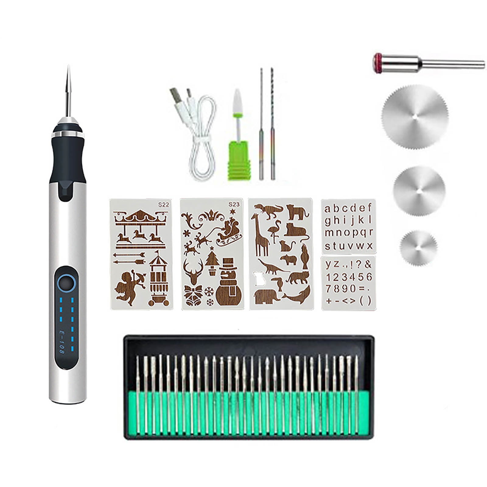 AUHomi Engraving Pen, Rechargeable Cordless Electric Micro Engraver Pen, Mini DIY Engraving Tool Kit for Metal Glass Ceramic Plastic Wood Jewelry, with 30 Bits, Beginner Friendly (Black)