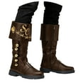 thumbnail image 3 of Christmas Santa Claus Boots for Men Wide Cuffs Santa Combat Boots Xmas Costume Accessory, 3 of 5