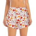 thumbnail image 2 of Balery Hello Autumn Maple Leaf Pattern Women's Running Shorts with Liner 2 Pockets Elastic Workout Athletic Gym Yoga Shorts-Large, 2 of 7