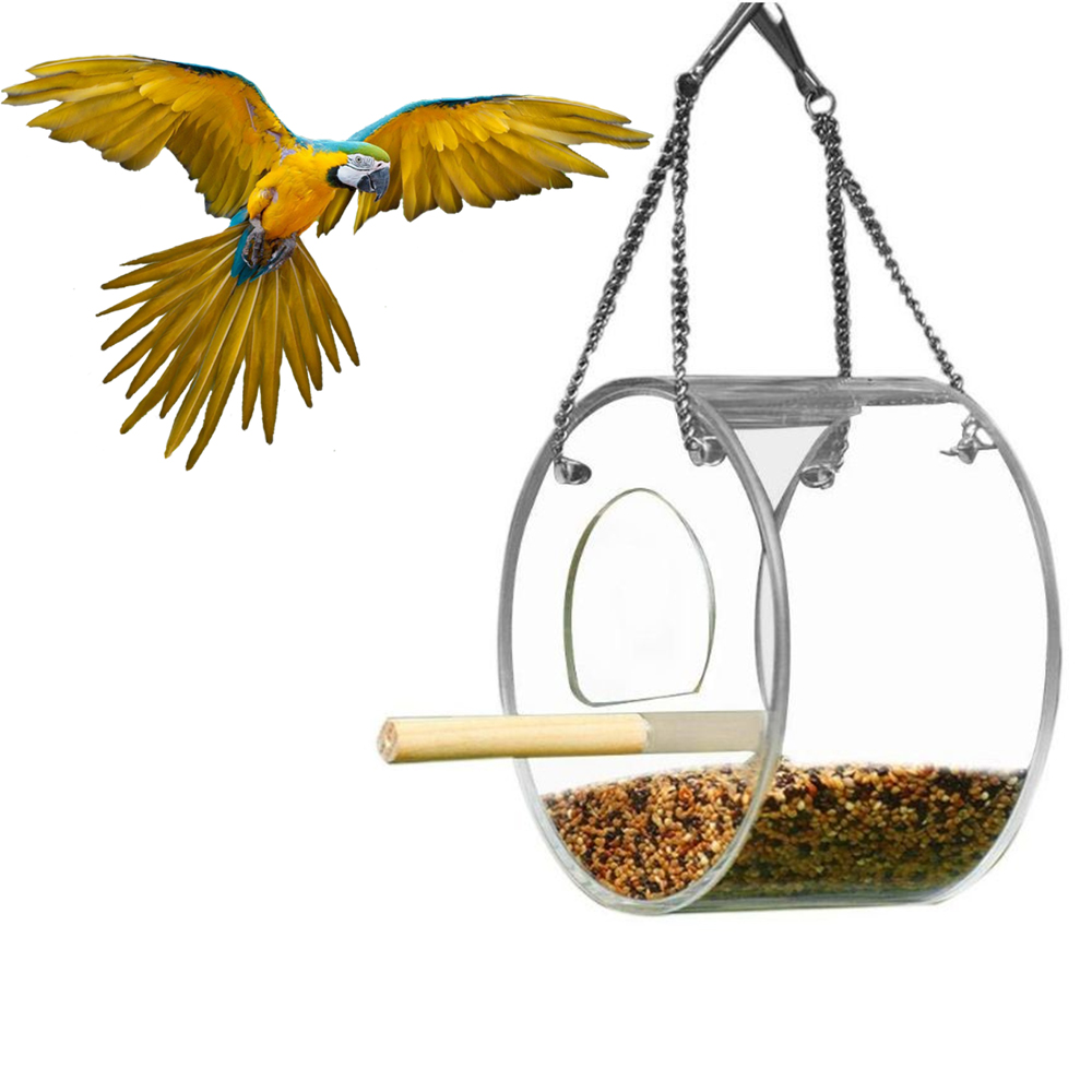 Bird Feeder Hanging Parrot Food Feeder Bird Feed Box Outdoor