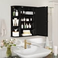 thumbnail image 2 of Costway Armoire de Rangement de Salle de Bain Polyvalente à Montage Mural avec Miroir Noir, 2 of 10