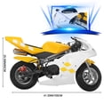 thumbnail image 3 of Tereitr Dirt Bike 49cc 2-Stroke Gas Pocket Bike, 20 MPH Max Speed Mini Motorcycle for Beginners & Teens, with Dual Disc Brakes & Headlights, 3 of 8
